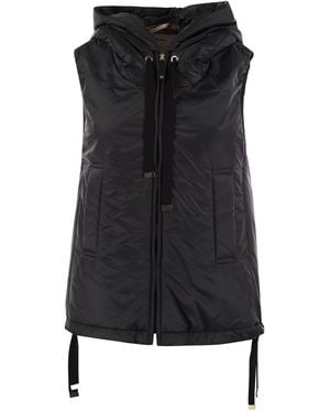 Max Mara Max Mara De Cube Greengo Mouwloos In Druppelbestendige Technische Stof - Zwart