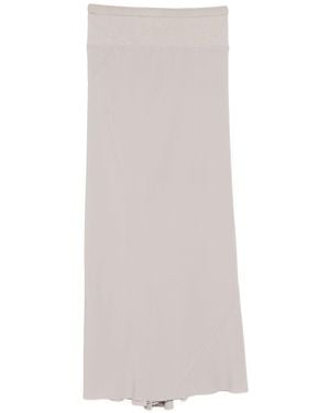 Rick Owens Silk Blend Long Skirt - White