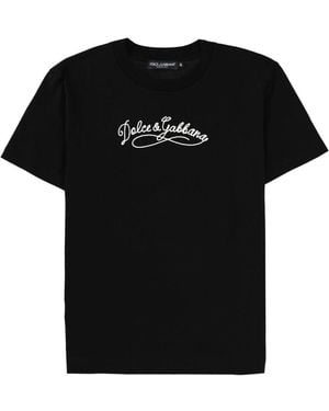 Dolce & Gabbana Logo T-Shirt Cotton T-Shirts - Black
