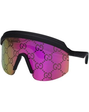 Gucci Occhiali Da Sole Donna Acetato Nero/Rosa - Purple