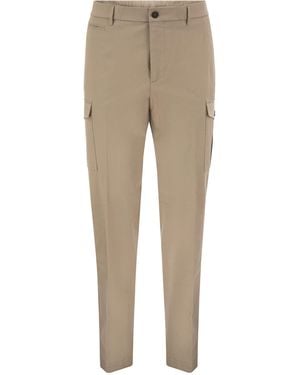 Peserico Stretch Cotton Cargo Trousers - Natural