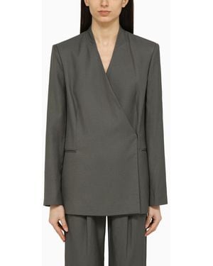 Loulou de Saison Sandyato Single-Breasted Blazer - Gray