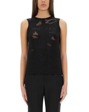McQueen Elegant Mini Top For Ss25 - Black