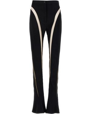 Mugler Mesh einfügen Leggings - Schwarz