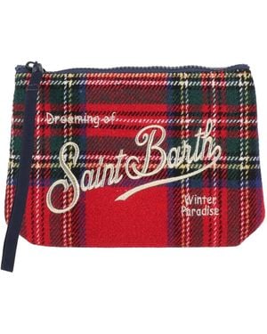 MC2 Saint Barth Aline Wool Tartan 41 Or Emb - Red