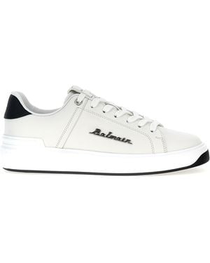 Balmain Leather Logo B-court Trainers - White