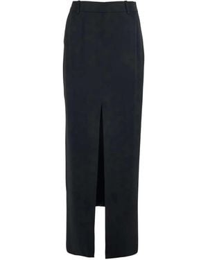 Tom Ford Long Skirt With Slit And Buttons - Blue