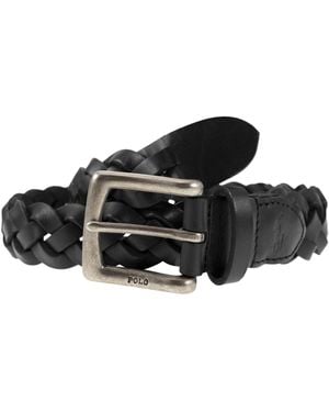 Polo Ralph Lauren Braided Calfskin Belt - Black