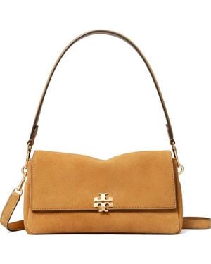 Tory Burch Charlie Small Suede Shoulder Bag - Metallic