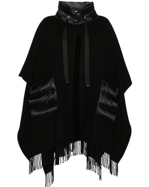 Herno Wool And Nylon Cape - Black