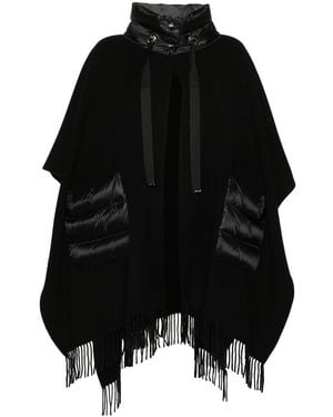 Herno Wool E Nylon Cape - Nero