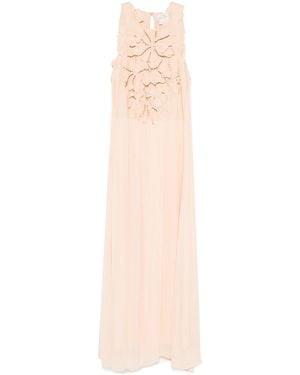 Forte Forte Maxikleid Mit Floraler Stickerei - Schwarz