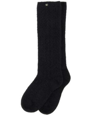 Valentino Garavani Stretch Mohair Blend Socks - Black
