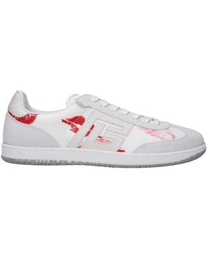 Balmain Sneakers Männer Leder weiß/rot