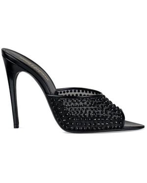 Saint Laurent Blonde Mules - Black