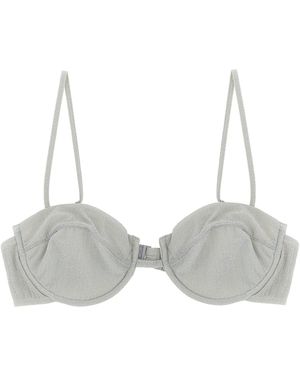 Mc2 Saint Barth Salina Bralet-Bikinioberteil Aus Lurex - Grau