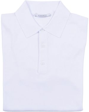 Kangra Cashmere Polo Con Bottoni Rasata Calata - White