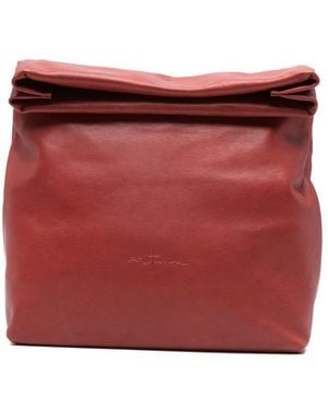 Cortana Delhi Large Leather Clutch - Red