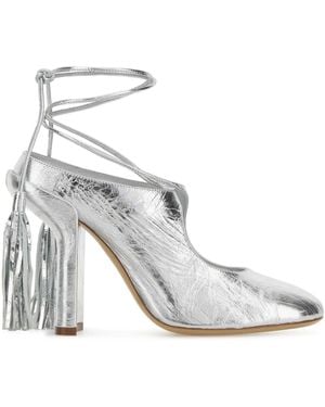 Dries Van Noten Leather Mules - White