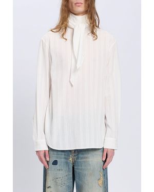 Ann Demeulemeester Stellan Open Back Bow Tie Collar Top Light Cotton - White