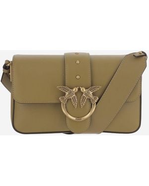Pinko Love One Mini Leather Bag - Green