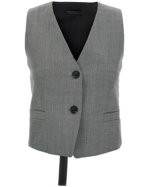 Helmut Lang Chaleco de chevron de - Gris