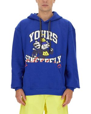 MSGM Graphic Logo Sweatshirt - Blau