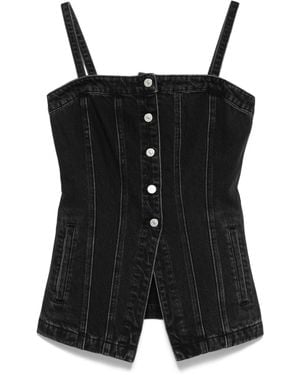 Levi's Tailored Bustier Denim Vest Top Jacket - Black