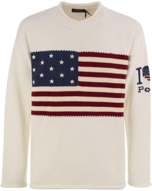 Polo Ralph Lauren I Heart Polo Shirt With Flag - Gray