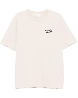 Maison Kitsuné Besticktes T-Shirt - Weiß