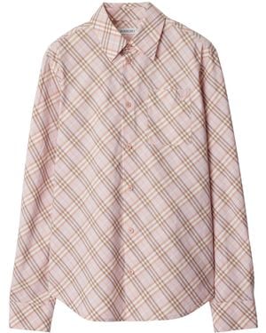 Burberry Geruit Blouse - Roze