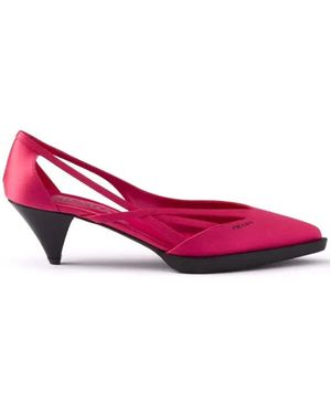 Prada 55mm Satijnen Uitgehakte Pompen - Roze