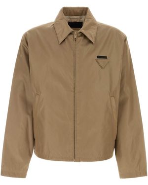 Prada Cappuccino Re-nylon Jacket - Natural