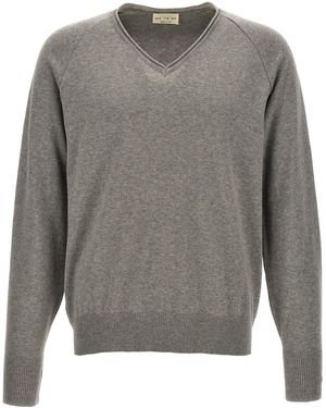 Ma'ry'ya Suéter de cuello v - Gris