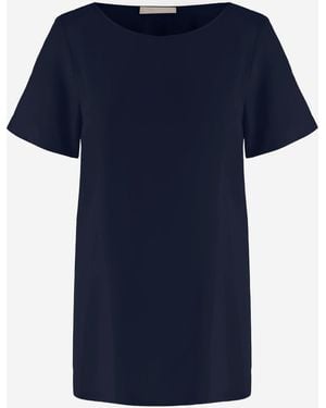 Allude Stretch Silk T Shirt - Blue