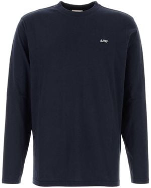 Autry Dark Cotton T-Shirt - Blue
