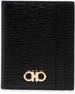 Ferragamo Gancini bi falten schwarze Brieftasche