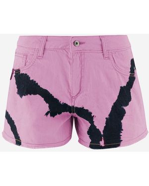 DON'T @ ME Baumwollshorts mit Batikdruck - Pink