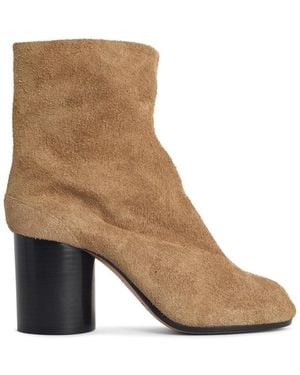 Maison Margiela Botas de tobillo Tabi de Camel Suede - Blanco