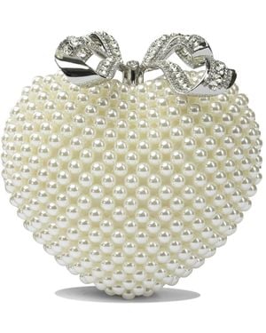 Self-Portrait Selbstporträt-Clutch in Herzform - Weiß