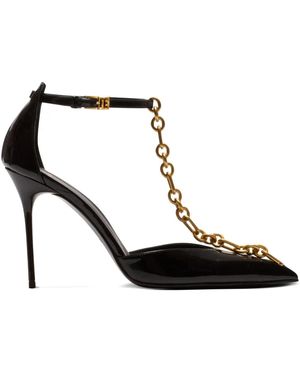 Balmain Sync Pumps Aus Lackleder Mit Spitzer Zehenpartie - Schwarz