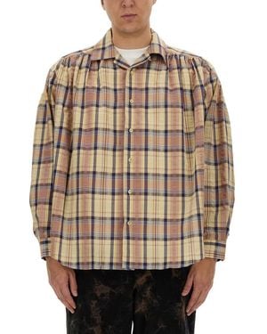 A.I.E. Seersucker Cotton Shirt - Natural