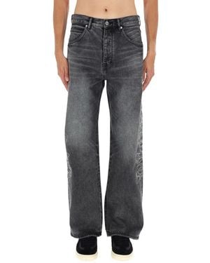 Purple Brand Trousers "Traced Gothic Wordmark" - Grey