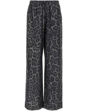 Stella McCartney Fluid Leopard-Print Pajama Pants - Gray