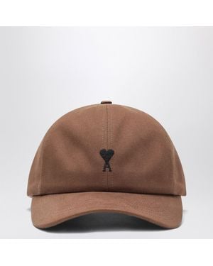 Ami Paris Ami De Coeur Hazelnut Baseball Cap - Brown