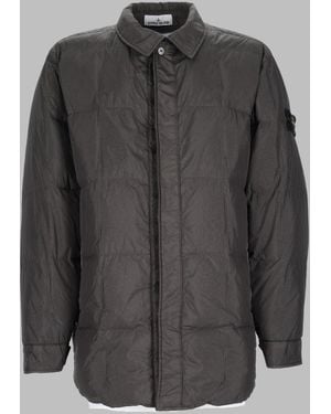 Stone Island Quilted Sports Jacket With Padded Warmth - Grey