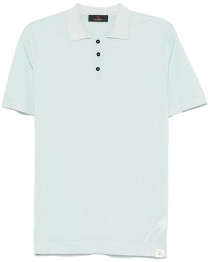 Peuterey Fein gestricktes Poloshirt - Blau
