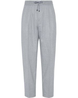 Brunello Cucinelli Pantaloni Di Lana Di - Grigio