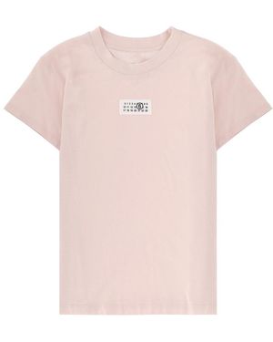 MM6 by Maison Margiela Numeric Cotton T-Shirt - Pink