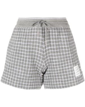 Thom Browne Karierte Tweed-Shorts - Grau